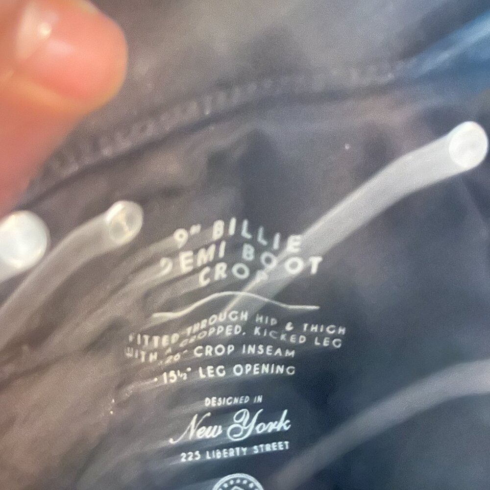 2/$30 J Crew 9 in Billie Demi Boot Crop Black High Waist Jeans 26 - Picture 5 of 6
